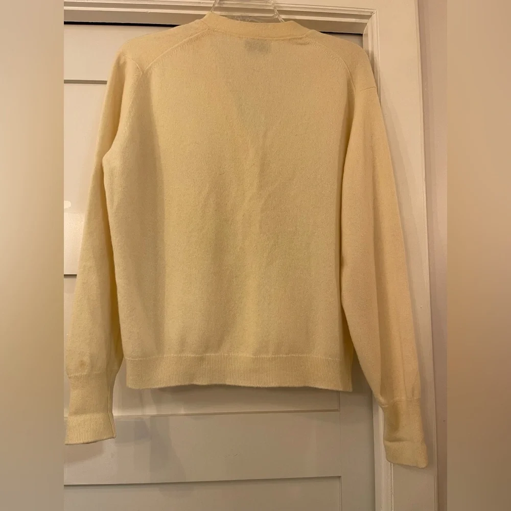Vtg The Scotch House 100% Cashmere Cream Cardigan Sweater L Granny - Picture 6 of 7